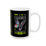 The Charmer Ceramic Mug Futuristic Butterfly Neon Cyber Aesthetic Graphic Coffee Tea Cup Artistic Streetwear Inspired Gift