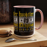 Hustler Original Money Maker Accent Coffee Mug 11oz 15oz Streetwear Bold Dollar Bill Graphic Motivational Entrepreneur Ceramic Cup