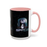 Space Galaxy Accent Coffee Mug 11oz 15oz Astronaut Spacecraft Earth Black Two Tone Ceramic Cup Gift for Space Lovers