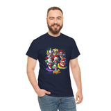 Chaos Clown Crew Unisex Heavy Cotton Tee Vibrant Horror Art Streetwear Design For Bold Confidence, Fearless Energy, And Dark Humor Lovers