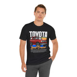 Toyota Land Cruiser Classic Off Road SUV Inspired Illustrated 4x4 Adventure Graphic T Shirt Vintage Overland Utility Vehicle Automotive Streetwear Rugged Travel Lifestyle Gift For SUV Enthusiasts