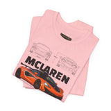 Orange Hypercar Blueprint Unisex Heavy Cotton Tee High Detail Automotive Art Streetwear Graphic for Car Enthusiasts and Daily Wear