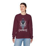 Existence Dystopian Society Cyborg Unisex Heavy Blend Crewneck Sweatshirt Futuristic Sci Fi Robotic Graphic Cyberpunk Streetwear Pullover