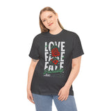 Love Fake Friendship Rose Graphic Unisex Heavy Cotton Tee Bold Statement Streetwear T Shirt Empowering Artistic Floral Design for Self Expression Perfect Gift for Friends Birthdays Parties Casual Wear