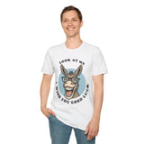Laughing Donkey Fun Cartoon Unisex Heavy Cotton Tee Bold Humor Streetwear Trendy Graphic Shirt Perfect Gift for Friends Birthdays Casual Wear