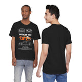 Orange Mid Engine Supercar Blueprint Artwork Unisex Heavy Cotton Tee High Performance Inspired Streetwear Graphic Shirt For Car Enthusiasts And Automotive Art Fans