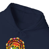 Kathakali Unisex Hoodie Heavy Blend Pullover Sweatshirt Kerala Traditional Dance Art Graphic Indian Culture Onam Festival Heritage Malayalam Design