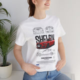 Shelby Red High Performance Muscle Coupe Blueprint Unisex Heavy Cotton Tee Retro Car Art Streetwear Gift for Gearheads Daily Wear Car Lovers Apparel