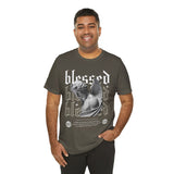 Blessed Angel Statue Graphic Unisex Jersey Short Sleeve Tee Gothic Streetwear Aesthetic Spiritual Bold Artistic Fashion T Shirt