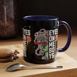 Eyes On Me Boys Medusa Accent Coffee Mug 11oz 15oz Mythological Streetwear Bold Empowerment Design Perfect Gift for Coffee Lovers Friends Birthdays Daily Motivation