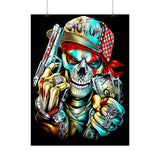 Skeleton Hustler Premium Poster Bold Street Art Wall Decor for Fearless Dreamers, Hustlers, and Visionaries