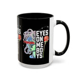 Eyes On Me Boys Medusa Accent Coffee Mug 11oz 15oz Mythological Streetwear Bold Empowerment Design Perfect Gift for Coffee Lovers Friends Birthdays Daily Motivation