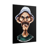Grumpy Street Legend Poster Bold Comic Art Print Expressive Urban Character Artwork Vibrant Caricature Design Perfect for Bedroom, Studio, or Office Wall Décor Gift for Art Lovers and Street Culture Fans