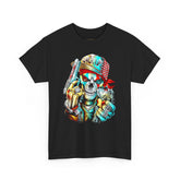 Skeleton Hustler Unisex Heavy Cotton Tee Bold Streetwear Graphic T-Shirt For Hustlers, Dreamers, And Fearless Go-Getters