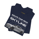 Japanese Performance Coupe Skyline Inspired Unisex Streetwear Tee High Speed Racing Car Graphic Shirt JDM Culture Drift Style Automotive Art Design For Car Lovers Urban Fashion