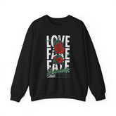 Love Fake Friendship Rose Crewneck Comfortable Unisex Sweatshirt Bold Graphic Streetwear Pullover Empowering Artistic Floral Design For Self Expression Perfect Gift For Friends Birthdays Cozy Days Casual Wear