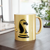 Tate Night Logo TopG (Silver\Gold) Metallic Ceramic Mug Luxury Coffee Tea Cup Motivational Hustler Entrepreneur Mindset Gift