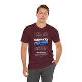 Blue Rally Inspired Performance Sedan Artwork Unisex Heavy Cotton Tee High Speed Streetwear Graphic Shirt For Car Enthusiasts And Automotive Art Lovers