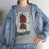 Love Fake Friendship Rose Graphic Unisex Heavy Cotton Tee Bold Statement Streetwear T Shirt Empowering Artistic Floral Design for Self Expression Perfect Gift for Friends Birthdays Parties Casual Wear