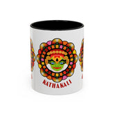 Kathakali Accent Coffee Mug 11oz 15oz Kerala India Classical Dance Art Face Ceramic Cup Cultural Heritage South Indian Folk Design Traditional Festival Gift