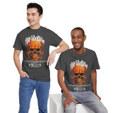 Wildfire Skull Flames Unisex Heavy Cotton Tee Gothic Inferno Graphic Bold Streetwear Motivational Statement T Shirt