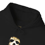 The Silent Mask Unisex Hoodie Horror Streetwear Bold Gothic Pullover for Halloween Fear Lovers and Dark Aesthetic Fashion Enthusiasts