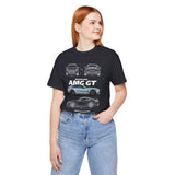 Silver Grand Tourer Coupe Artwork Unisex Heavy Cotton Tee High Performance Inspired Streetwear Graphic Shirt For Car Lovers And Modern Automotive Art Fans