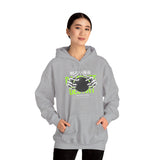Destiny Fearless Pursuit of Happiness Unisex Heavy Blend Hooded Sweatshirt Gothic Skeleton Hands Globe Graphic Streetwear Bold Motivational Hoodie