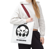 I Want To Believe Alien Tote Bag Sci Fi UFO Extraterrestrial Design Canvas Bag Space Mystery Reusable Eco Friendly Durable Shopping Travel Tote