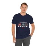 Formula 1 High Performance Triple Racing Machines Unisex Heavy Cotton Tee Dynamic Motorsport Inspired Streetwear Graphic Shirt for Speed Lovers and Premium Casual Style