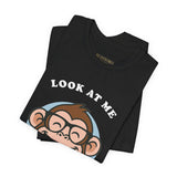 Smiling Monkey Cartoon Good Luck Design Unisex Heavy Cotton Tee Funny Cute Graphic Shirt Positive Vibes Humor Artwork Casual Wear Gift For Friends