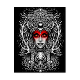 Mystic Warrior Goddess Poster Museum-Quality Wall Art Print Sacred Feminine Energy Gothic Tribal Line Design Perfect for Home Decor Studios Meditation Corners and Art Lovers