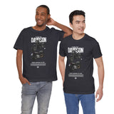 Harley Davidson Fat Bob Inspired Cruiser Motorcycle Graphic Unisex Heavy Cotton Tee Premium Biker Streetwear T Shirt for Riders Enthusiasts Everyday Wear