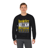 Hustler Original Money Maker Unisex Heavy Blend Crewneck Sweatshirt Streetwear Graphic Bold Dollar Bill Print Motivational Entrepreneur Pullover
