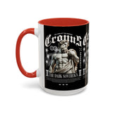 Cronus The Dark Sovereign Accent Coffee Mug 11oz 15oz Greek Mythology Statue Graphic Gothic Streetwear Bold Artistic Ceramic Cup