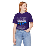 Aventador Blue Hypercar Blueprint Unisex Heavy Cotton Tee High Performance Streetwear Design for Car Enthusiasts Racers and Speed Lovers