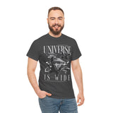 Universe Is Wide Graphic Unisex Heavy Cotton Tee Cosmic Galaxy Butterfly Space Streetwear T Shirt