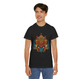 Unisex Balinese Barong Mask Graphic T Shirt Mythical Cultural Warrior Spirit Inspired Tee Tribal Festival Art Streetwear Heavy Cotton Top