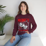 Money Motivation Hustler Mindset Graphic Print Unisex Heavy Blend Crewneck Sweatshirt Streetwear Ambition Pullover