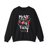 Move With Flow Breakdance Graphic Unisex Heavy Blend Crewneck Sweatshirt Hip Hop Streetwear Dance Rhythm Pullover