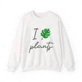 I Love Plants Crewneck Sweatshirt Unisex Heavy Blend Botanical Leaf Eco Friendly Gardening Nature Lover Sustainable Green Living Gift Pullover