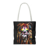 Rasta Lion Eco Tote Bag Vibrant Reggae Inspired Artistic Lion with Headphones Jamaican Island Style Bold Art Print Durable Cotton Canvas Bag for Music Lovers Travel or Daily Use by KLASSORO