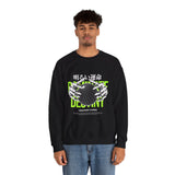 Destiny Fearless Pursuit of Happiness Unisex Heavy Blend Crewneck Sweatshirt Gothic Skeleton Hands Globe Graphic Streetwear Bold Motivational Pullover