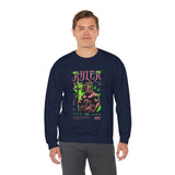 Ruler of the Sea Poseidon Unisex Heavy Blend Crewneck Sweatshirt Greek Mythology Statue Graphic Gothic Streetwear Bold Artistic Pullover