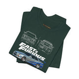 Silver Blue Street Racing Artwork Unisex Heavy Cotton Tee High Performance Inspired Graphic Shirt For Car Lovers And Urban Streetwear Fans