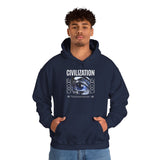 Civilization Eye Of Memory Graphic Unisex Heavy Blend Hooded Sweatshirt Futuristic Visionary Streetwear Abstract Blue Eye Gothic Hoodie