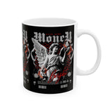 Money Bright Ceramic Mug Angel Statue Graphic Gothic Streetwear Red Neon Aesthetic Coffee Tea Cup Artistic Ambition Design