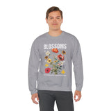 Blossoms Floral Crewneck Sweatshirt Comfortable Unisex Pullover Timeless Charm Streetwear Nature Inspired Empowerment Design Perfect Gift for Garden Lovers Friends Birthdays Cozy Days Casual Wear