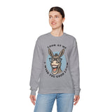 Look At Me I Wish You Good Luck Funny Donkey Unisex Sweatshirt Hilarious Cartoon Graphic Pullover Positive Vibes Humor Design Cozy Casual Wear Gift Idea