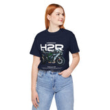 Kawasaki Ninja H2R Inspired Hyperbike Graphic Unisex Heavy Cotton Tee Streetwear Racing Style Motorcycle Art Shirt for Speed Lovers and Track Enthusiasts